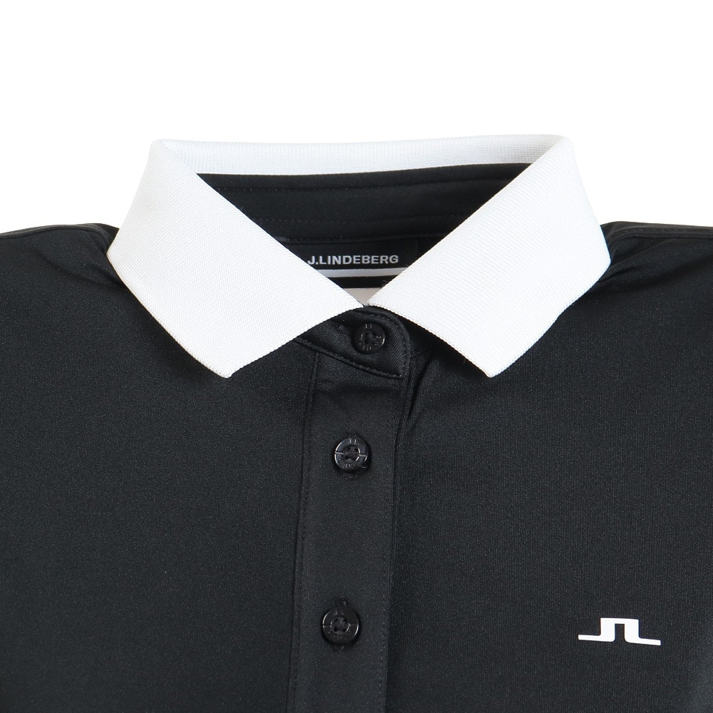 J.LINDEBERG（レディース）ゴルフウェア 吸汗 速乾 リブ襟バックブリッジ半袖シャツ 072-28341-019