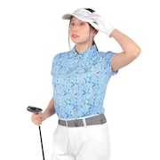 フィドラ（FIDRA）（レディース）ゴルフウェア 接触冷感 シックボタニカル半袖ポロシャツ FD5PUG14 SAX