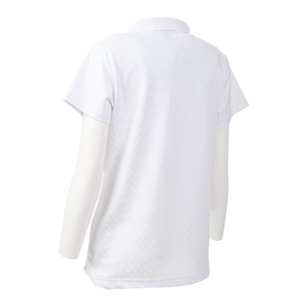 マンシングウエア（MUNSING WEAR）（レディース）ゴルフウェア ジャカードロゴモチーフテーラーカラーシャツ MGWVJA02CH WH00