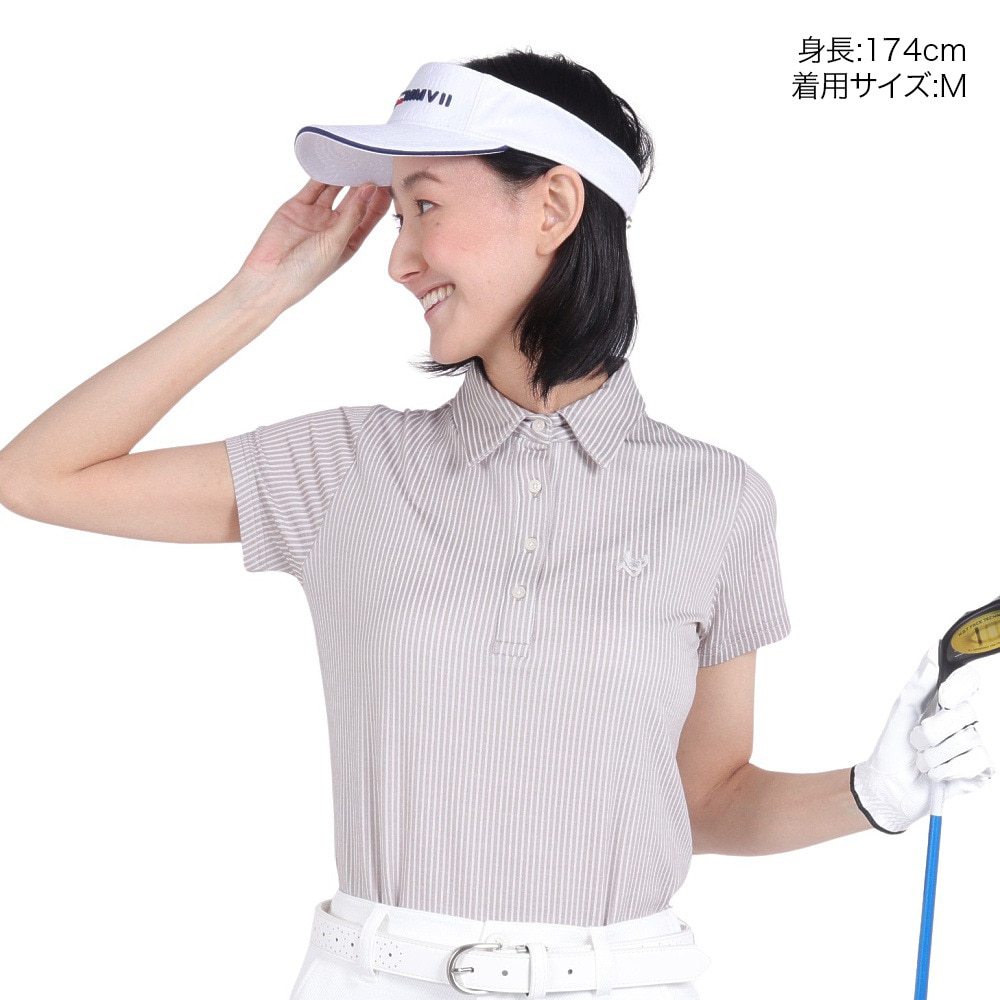 クランク（CLUNK）（レディース）ゴルフウェア 半袖 シアサッカーポロシャツ CL5PUG22 BGE