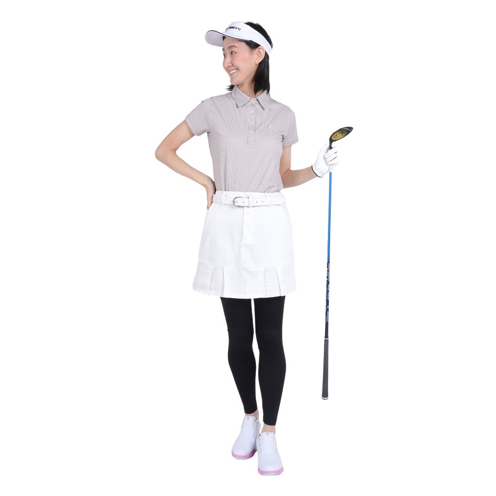 クランク（CLUNK）（レディース）ゴルフウェア 半袖 シアサッカーポロシャツ CL5PUG22 BGE