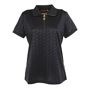 (レディース)ゴルフウェア GMエンボスジップ 半袖ポロシャツ 23SSPS08-W BLK