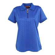 レザレクション（Resurrection）（レディース）ゴルフウェア GMエンボスジップ 半袖ポロシャツ 23SSPS08-W BLU