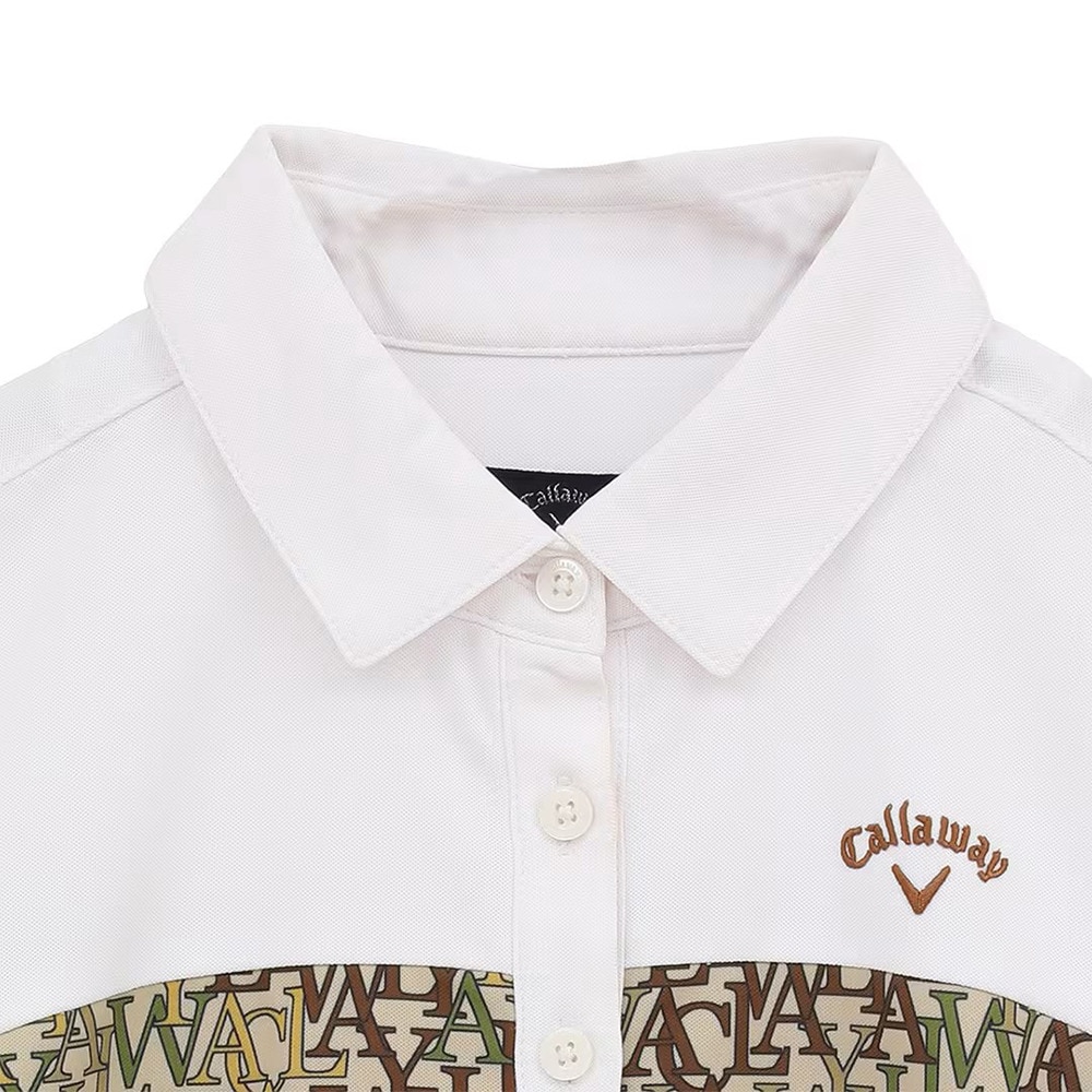 キャロウェイ レディース 鹿の子 ロゴプリント 半袖 ポロシャツ　Ｍ