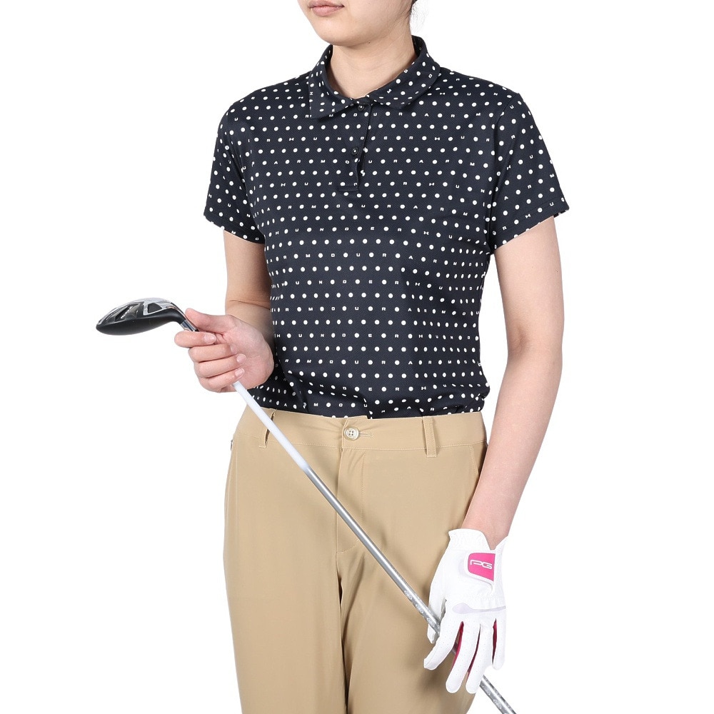 アンダーアーマー（UNDER ARMOUR）（レディース）ゴルフウェア レディース ISO-CHILL モノグラム半袖ポロシャツ 1384977 001