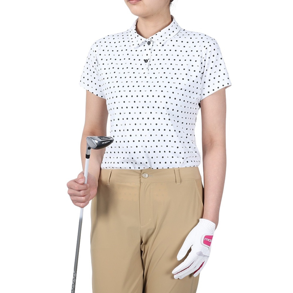 アンダーアーマー ゴルフウェア 半袖ポロシャツ ホワイト Lの通販