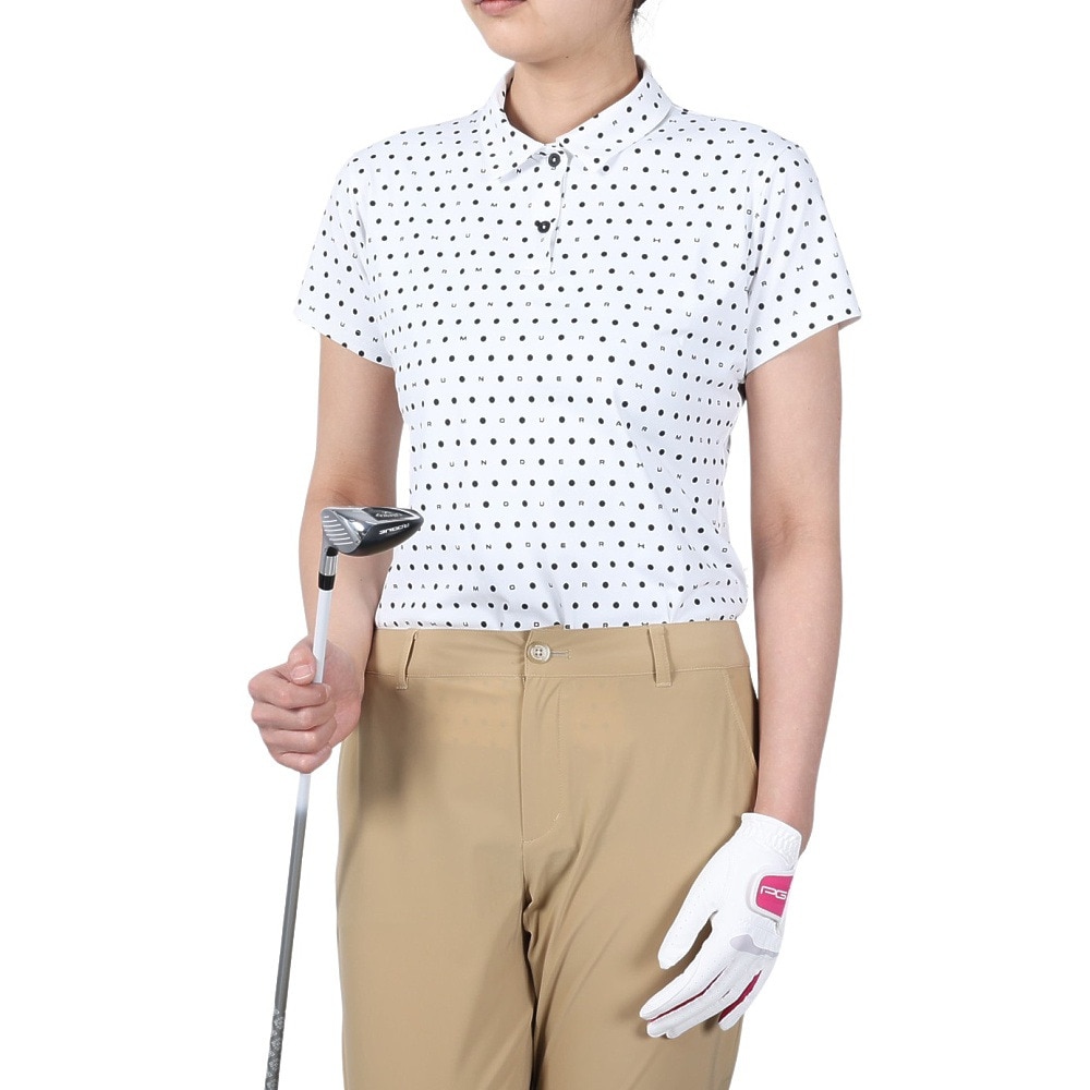アンダーアーマー（UNDER ARMOUR）（レディース）ゴルフウェア レディース ISO-CHILL モノグラム半袖ポロシャツ 1384977 100