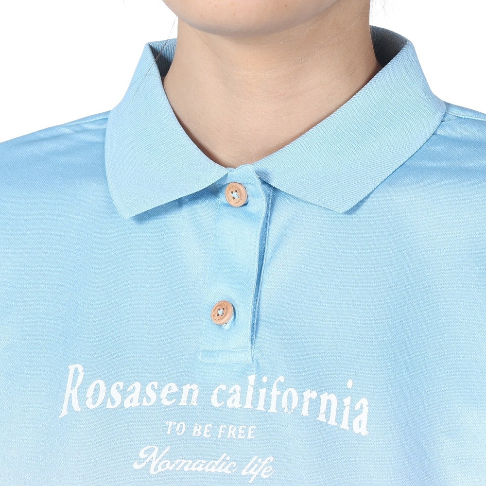 ROSASEN（レディース）ゴルフウェア 吸水速乾 メランジ調カノコグラデーション 半袖ポロシャツ 045-21445-091