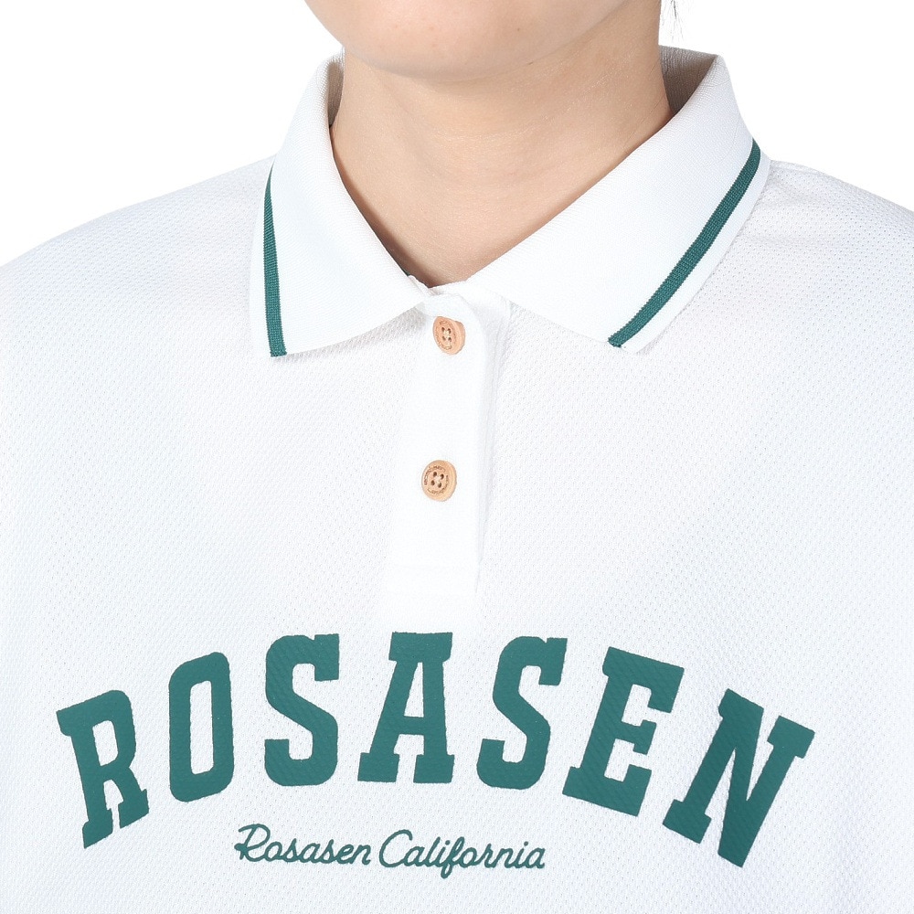 ROSASEN（レディース）ゴルフウェア 半袖 吸水速乾 A-Line ワッフルポロシャツ 048-21441-004