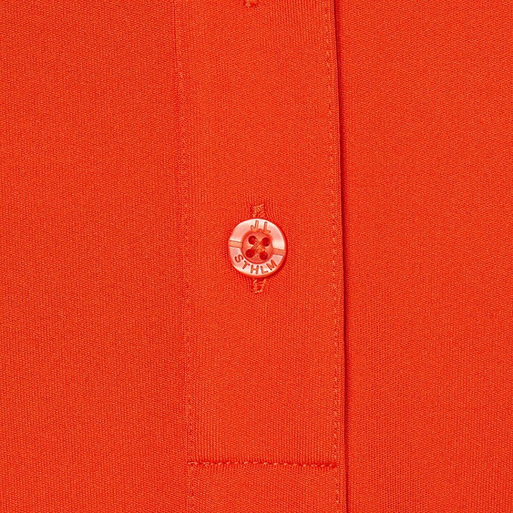 J.LINDEBERG（レディース）ゴルフウェア 吸水速乾 袖ロゴ刺繍 半袖ポロシャツ 072-21340-035