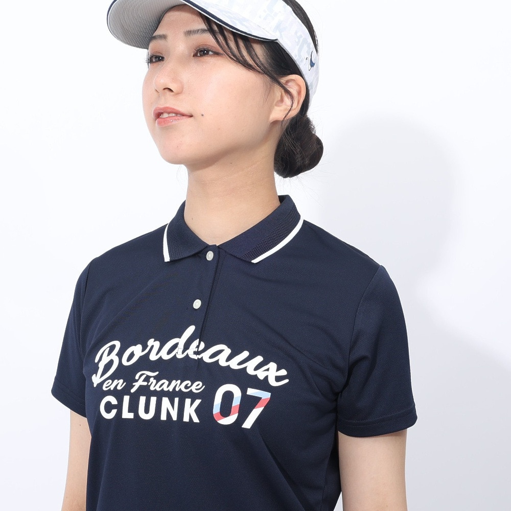 クランク（CLUNK）（レディース）ゴルフウェア 吸汗速乾 半袖ポロシャツ CL5RUG13 NVY
