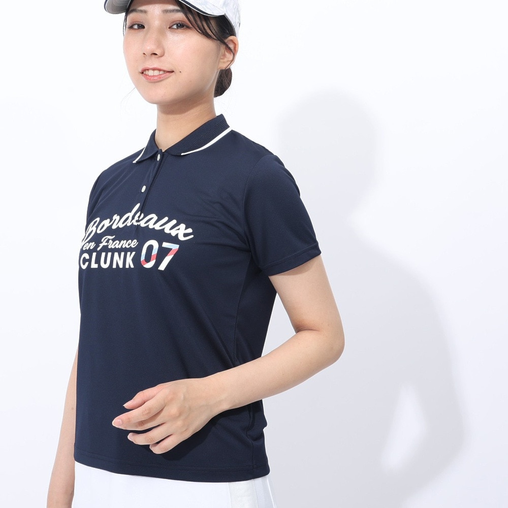 クランク（CLUNK）（レディース）ゴルフウェア 吸汗速乾 半袖ポロシャツ CL5RUG13 NVY