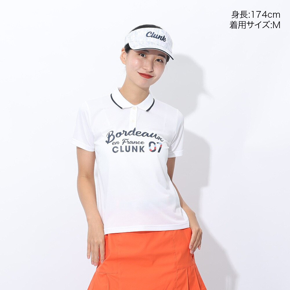 クランク（CLUNK）（レディース）ゴルフウェア 吸汗速乾 半袖ポロシャツ CL5RUG13 WHT