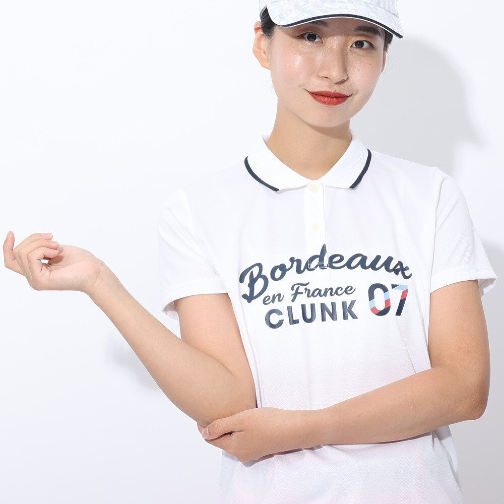 クランク（CLUNK）（レディース）ゴルフウェア 吸汗速乾 半袖ポロシャツ CL5RUG13 WHT