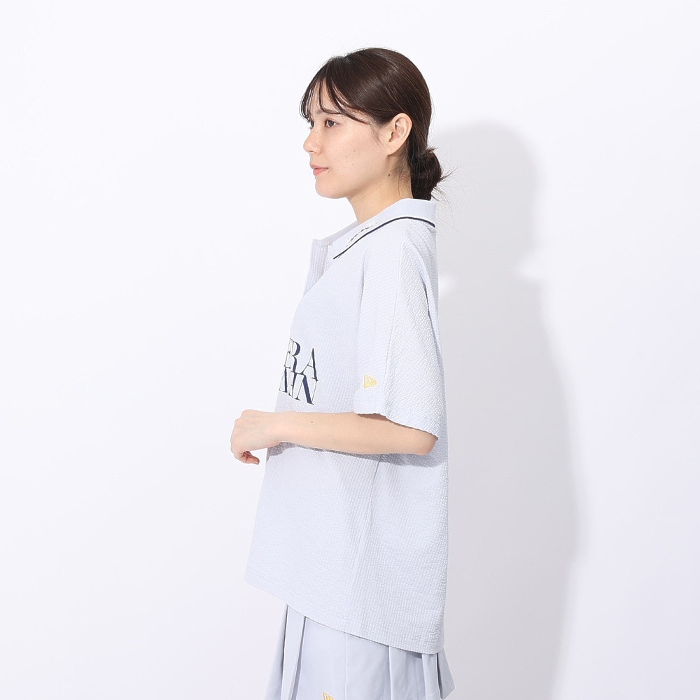 ニューエラ（NEW ERA）（レディース）ゴルフウェア 吸汗速乾 半袖ポロシャツ 紺野ゆり スキッパー シアサッカー 14311403