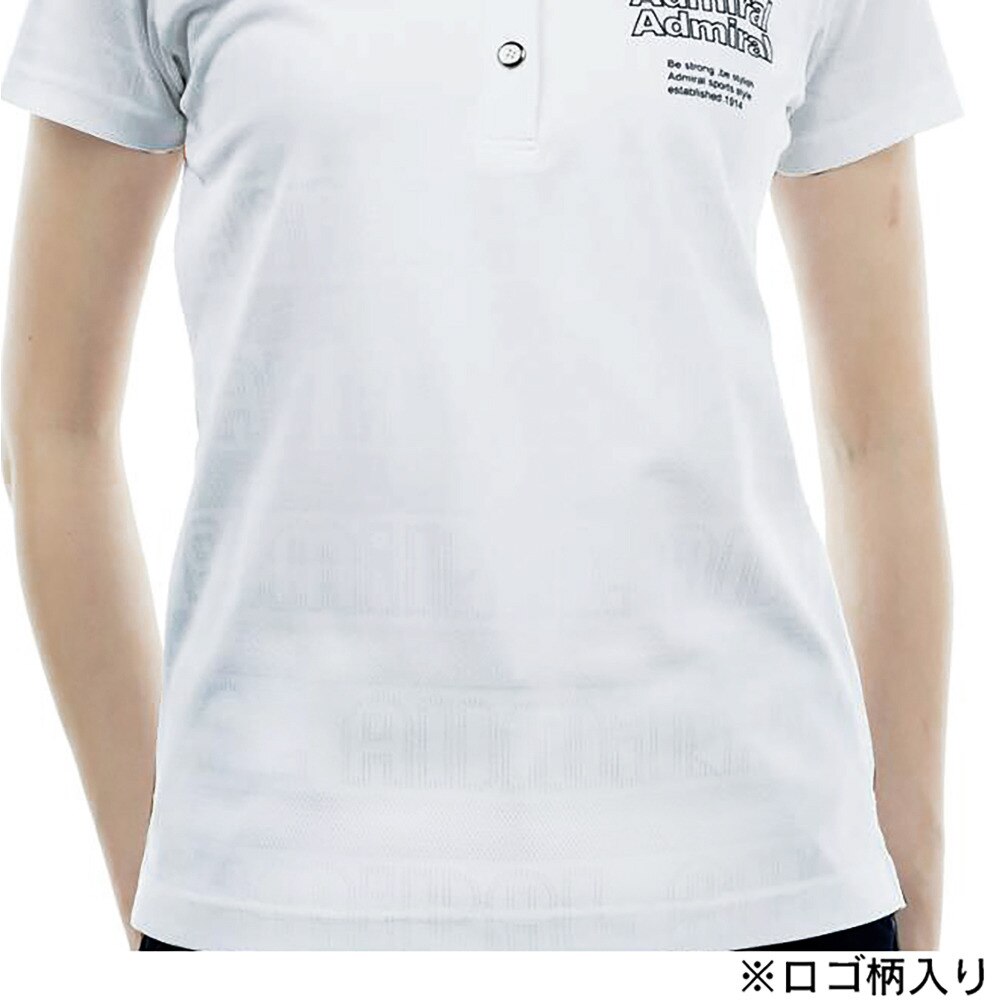 アドミラル ゴルフ（Admiral GOLF）（レディース）ゴルフウェア ロゴジャカード 半袖ポロシャツ ADLA411-WHT