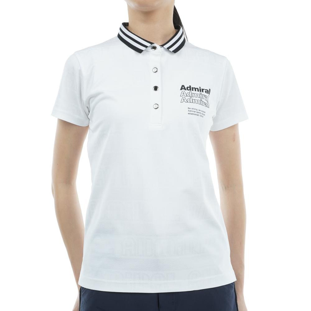 アドミラル ゴルフ（Admiral GOLF）（レディース）ゴルフウェア ロゴジャカード 半袖ポロシャツ ADLA411-WHT