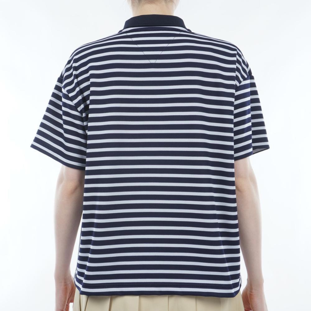 トミー ヒルフィガー ゴルフ（TOMMY HILFIGER GOLF）（レディース）ゴルフウェア 半袖 ボーダー リラックスポロシャツ THLA410-NVY
