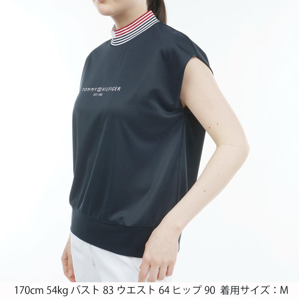 トミー ヒルフィガー ゴルフ（TOMMY HILFIGER GOLF）（レディース）ゴルフウェア 半袖 ロゴフレンチスリーブモックシャツ THLA430-NVY