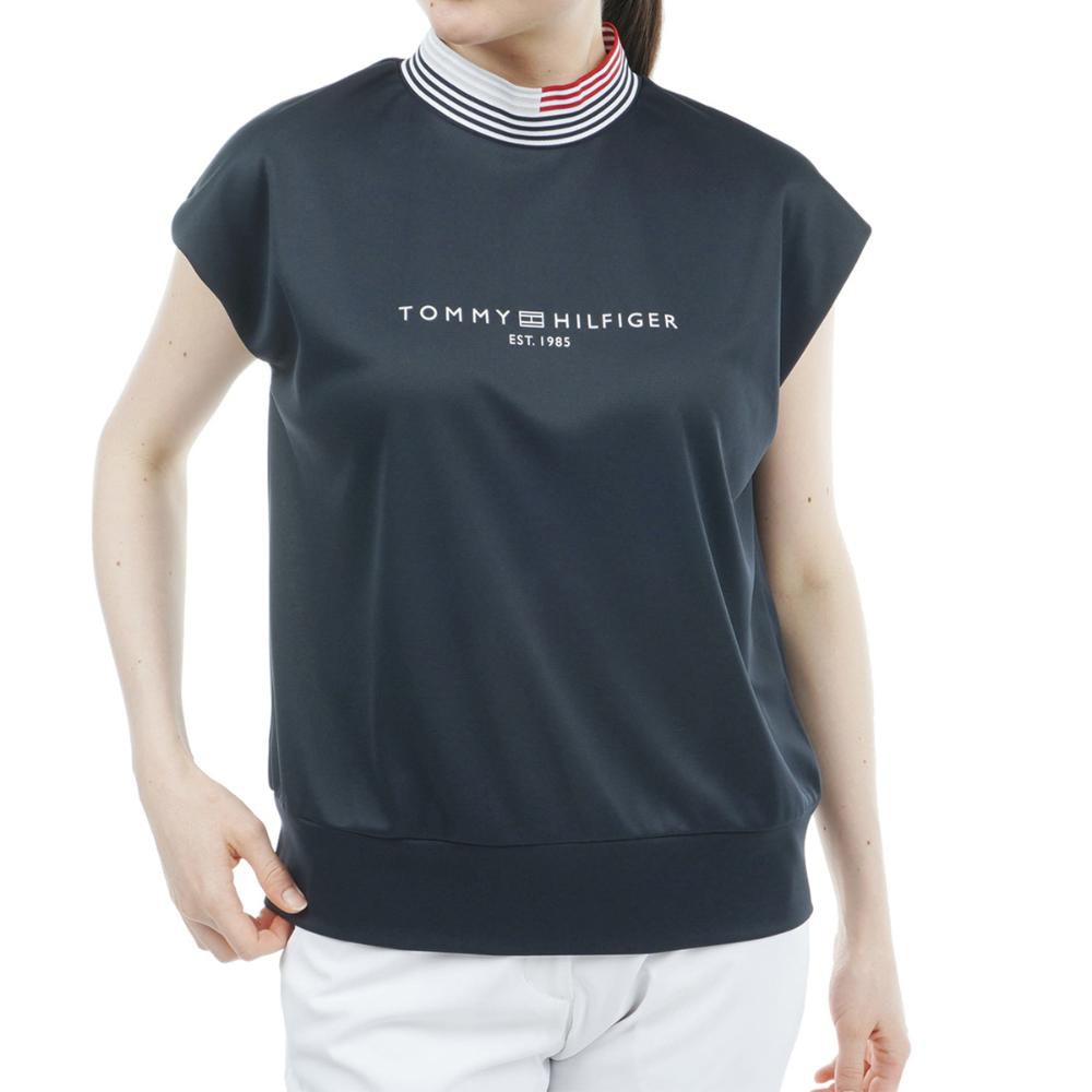 トミー ヒルフィガー ゴルフ（TOMMY HILFIGER GOLF）（レディース）ゴルフウェア 半袖 ロゴフレンチスリーブモックシャツ THLA430-NVY