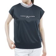 トミーヒルフィガー（TOMMY HILFIGER）（レディース）ゴルフウェア 半袖 ロゴフレンチスリーブモックシャツ THLA430-NVY