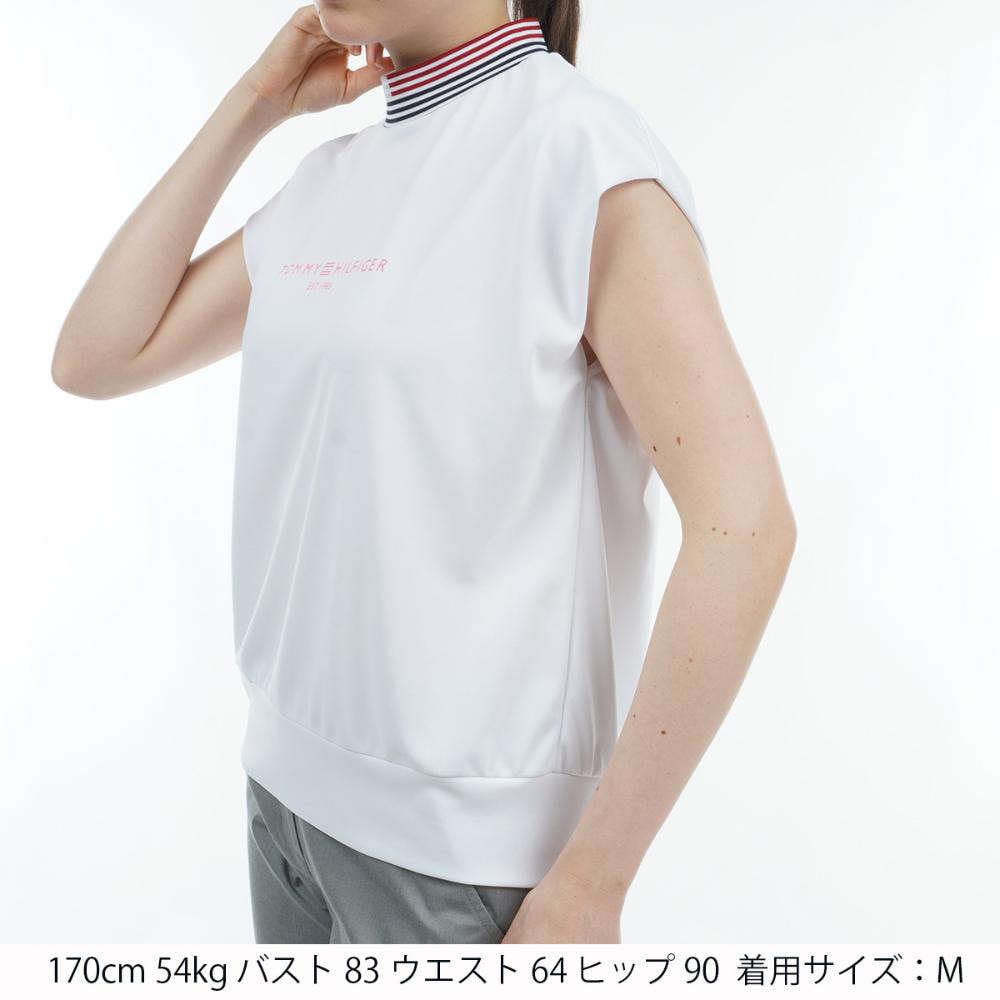 トミー ヒルフィガー ゴルフ（TOMMY HILFIGER GOLF）（レディース）ゴルフウェア 半袖 ロゴフレンチスリーブモックシャツ THLA430-WHT