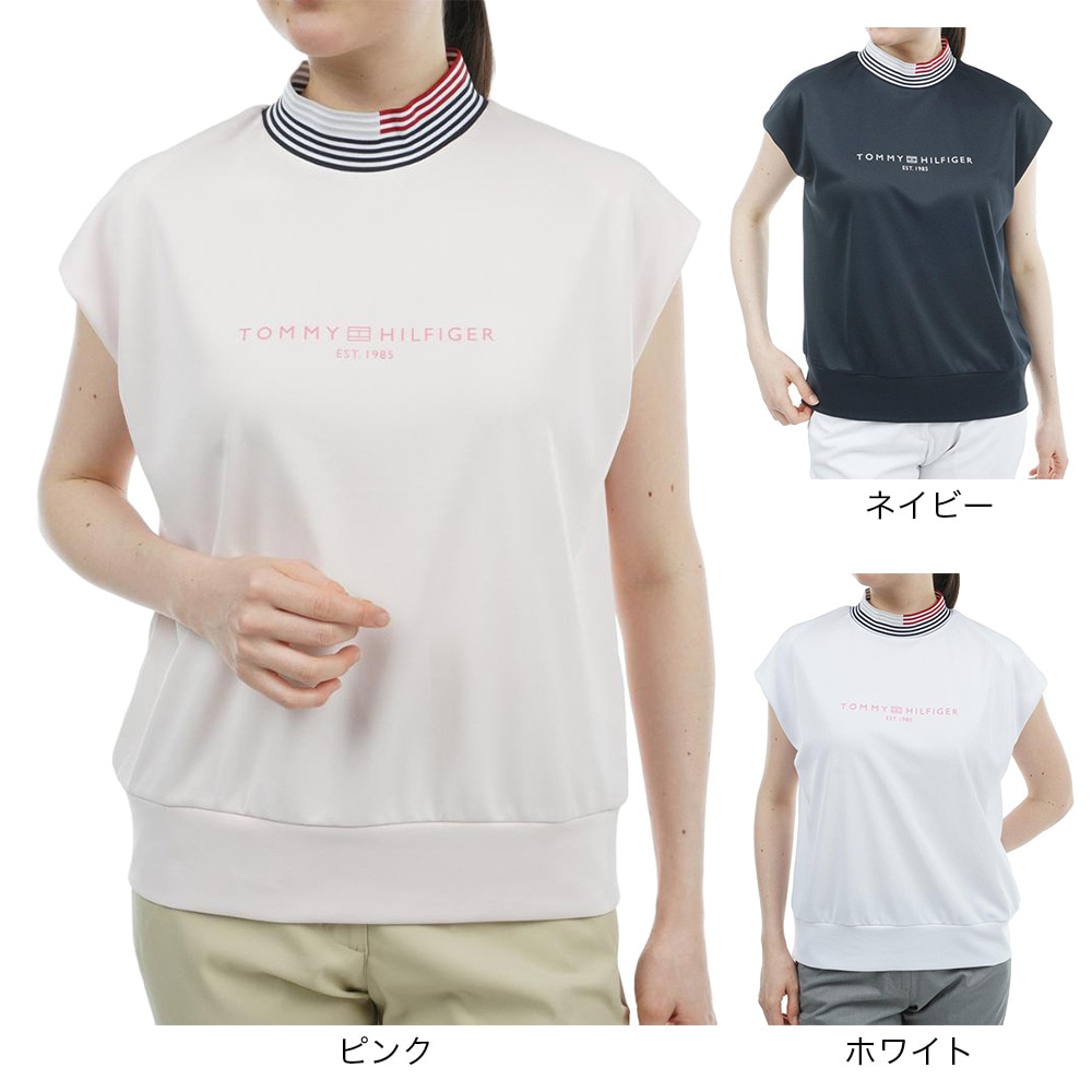 トミー ヒルフィガー ゴルフ（TOMMY HILFIGER GOLF）（レディース）ゴルフウェア 半袖 ロゴフレンチスリーブモックシャツ THLA430-PNK
