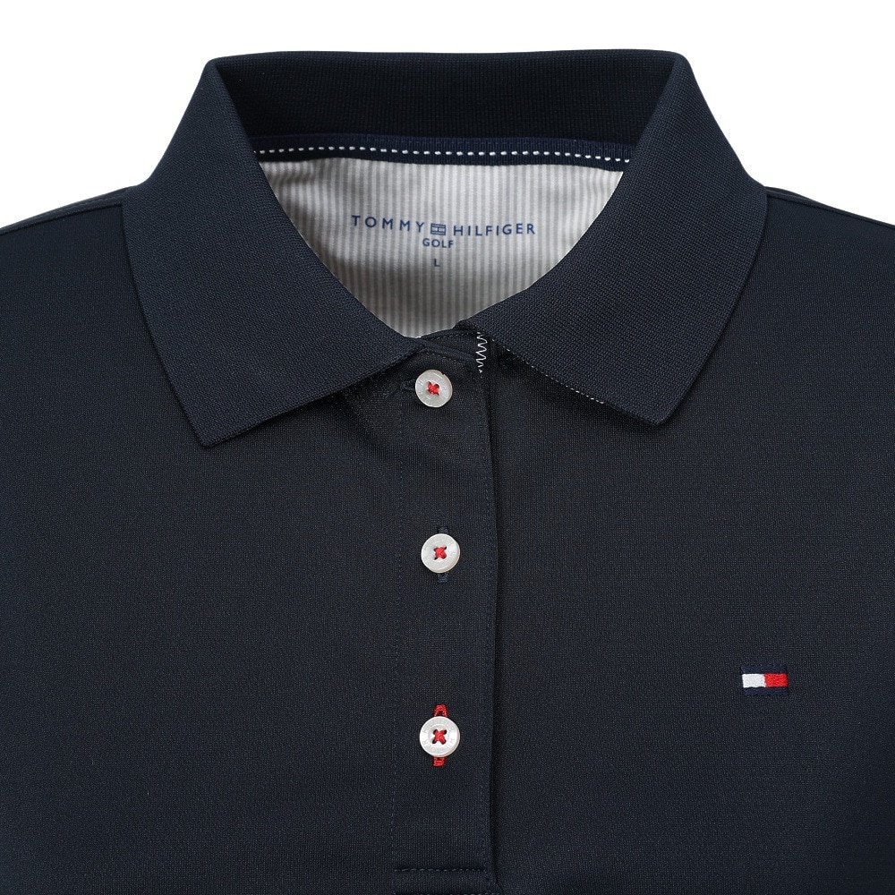 トミー ヒルフィガー ゴルフ（TOMMY HILFIGER GOLF）（レディース）ゴルフウェア 吸水速乾 ベーシックフラッグ 半袖 ポロシャツ THLA439-NVY