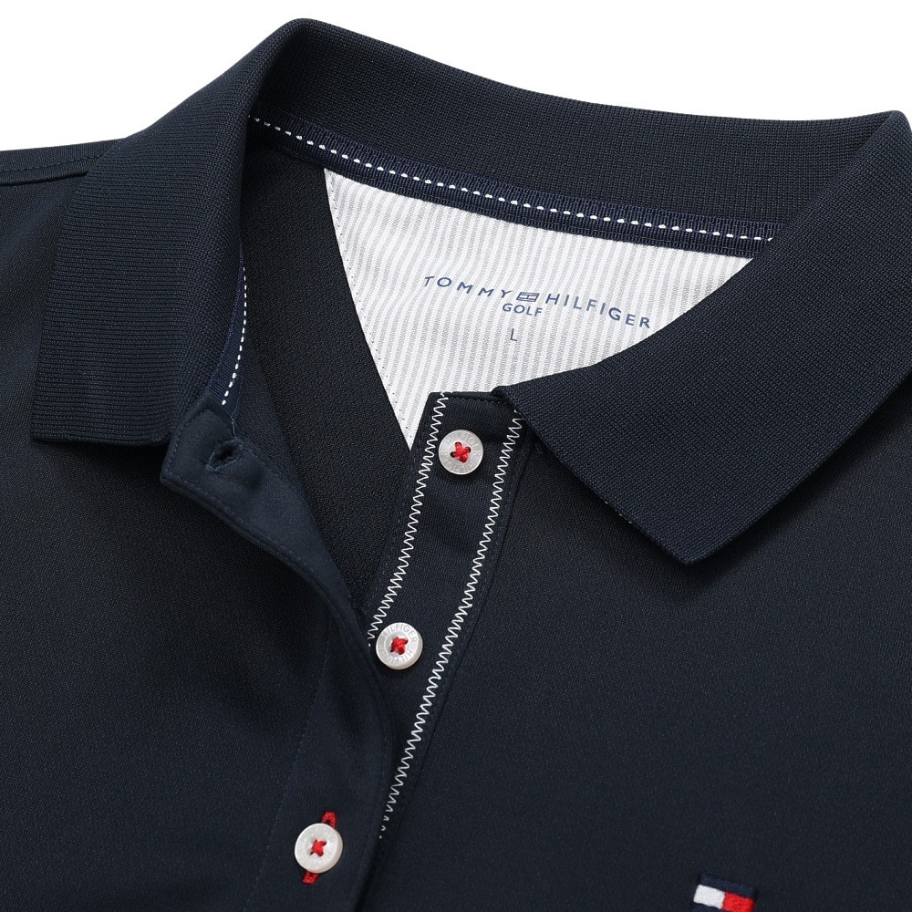 トミー ヒルフィガー ゴルフ（TOMMY HILFIGER GOLF）（レディース）ゴルフウェア 吸水速乾 ベーシックフラッグ 半袖 ポロシャツ THLA439-NVY