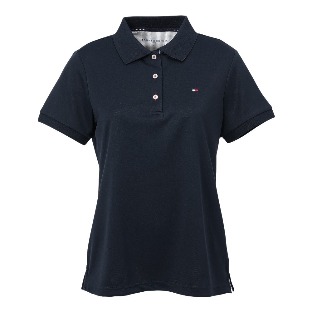 トミー ヒルフィガー ゴルフ（TOMMY HILFIGER GOLF）（レディース）ゴルフウェア 吸水速乾 ベーシックフラッグ 半袖 ポロシャツ THLA439-NVY