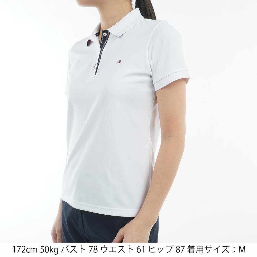 トミー ヒルフィガー ゴルフ（TOMMY HILFIGER GOLF）（レディース）ゴルフウェア 吸水速乾 ベーシックフラッグ 半袖 ポロシャツ THLA439-WHT