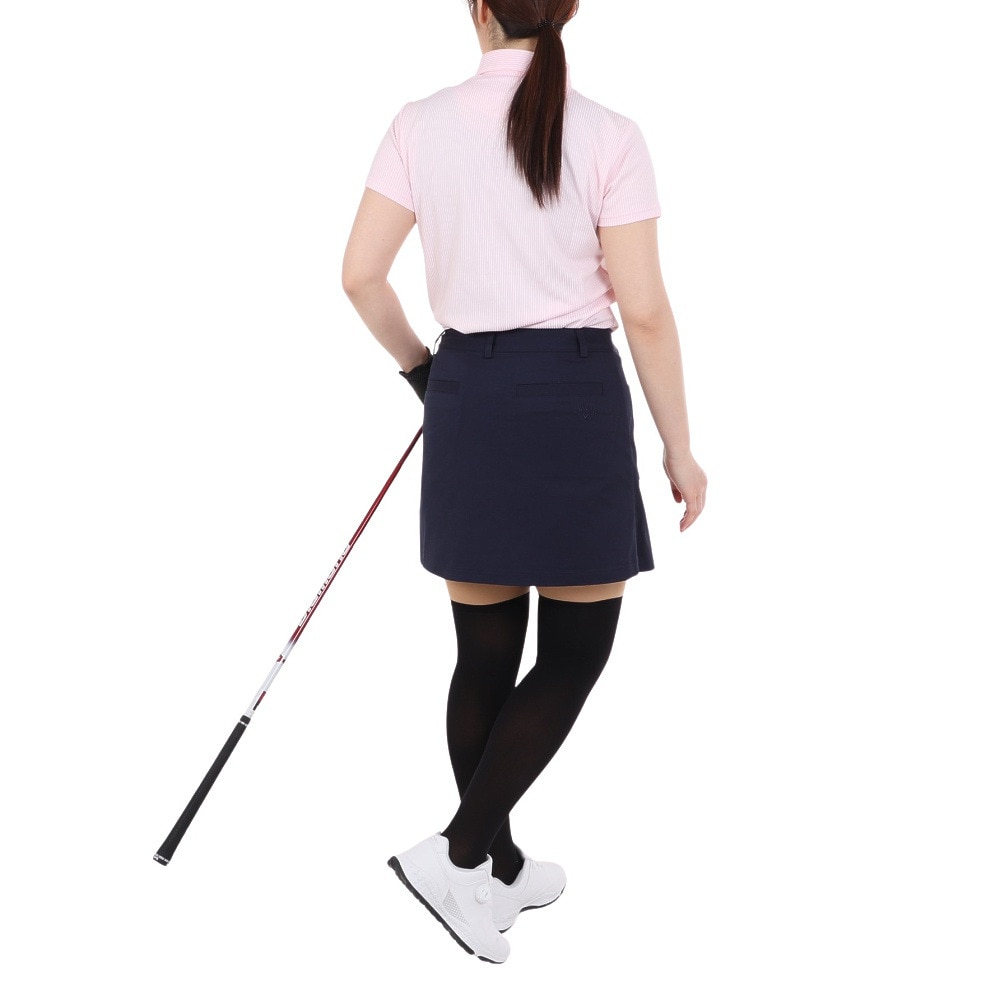 キャロウェイ（CALLAWAY）（レディース）ゴルフウェア 吸汗速乾 ストライプジャカード半袖シャツ C24134203-1091