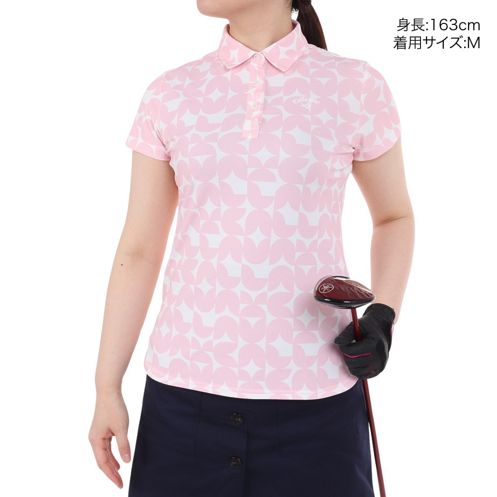 キャロウェイ（CALLAWAY）（レディース）ゴルフウェア 吸汗速乾 ポリエステルカノコ半袖シャツ C24134204-1091