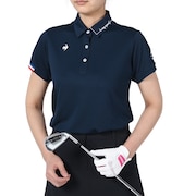 ルコックスポルティフ（lecoqsportif）（レディース）ゴルフウェア 吸汗速乾 Aライン シルエット半袖シャツ QGWXJA00 NV00