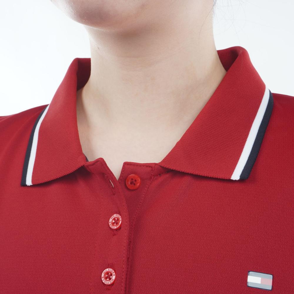 トミー ヒルフィガー ゴルフ（TOMMY HILFIGER GOLF）（レディース）ゴルフウェア 半袖 トリコロール フレンチスリーブシャツ THLA409-RED