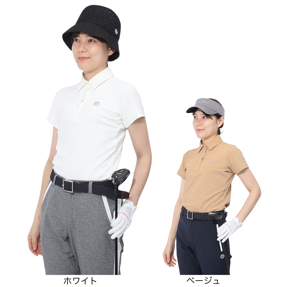 トミーアーマー（Tommy Armour）（レディース）ゴルフウェア 吸汗速乾 JAQ Waffle 半袖ポロ TANB24S070017 WHT