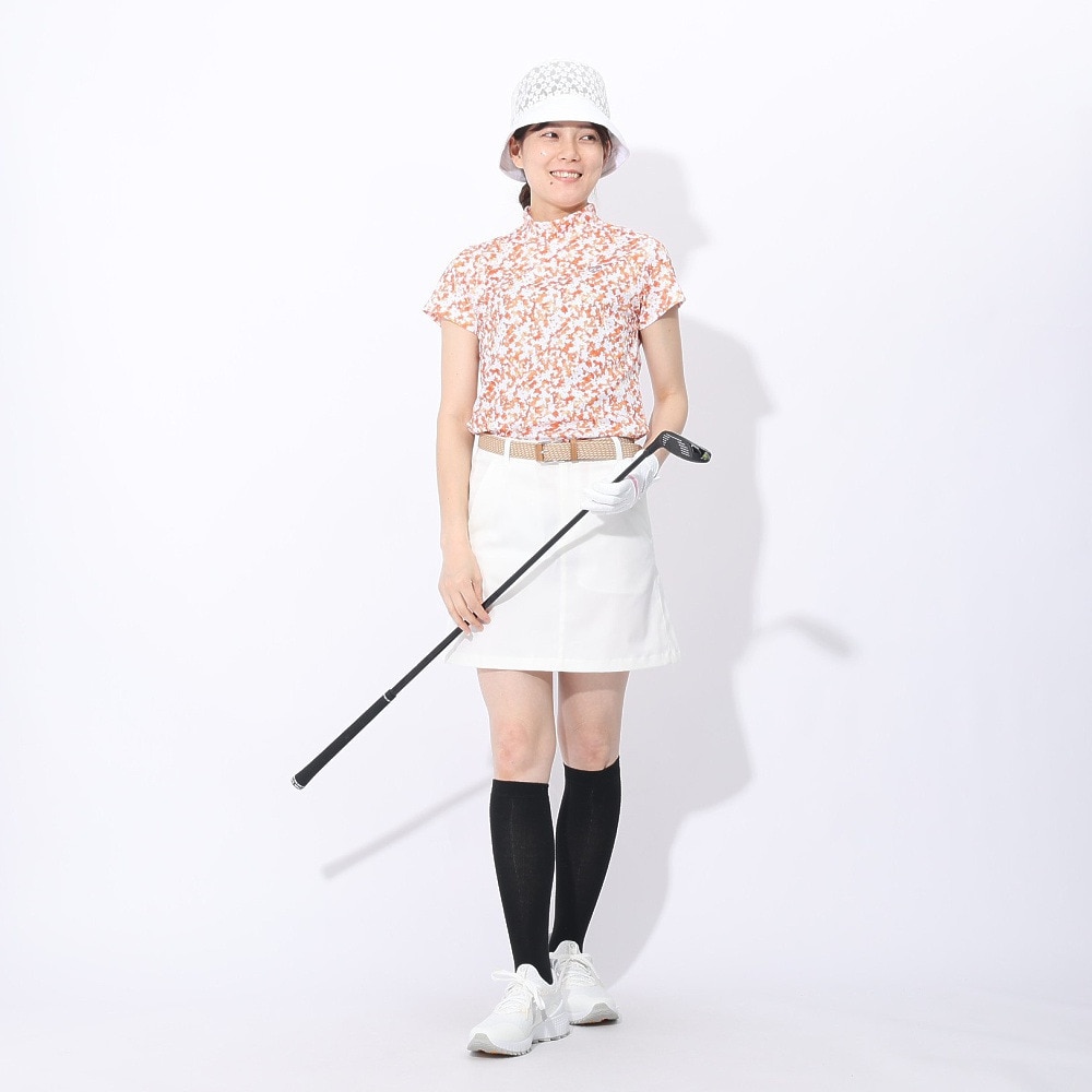トミーアーマー（Tommy Armour）（レディース）ゴルフウェア 接触冷感 フラワープリント ショートスリーブモックネック TANB24S070025 ORG