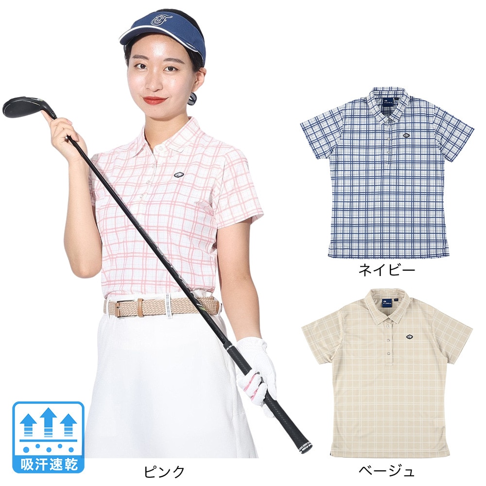 フィドラ（FIDRA）（レディース）ゴルフウェア 吸汗速乾 半袖ポロシャツ KAITEKIRYU FD5RUG15 BEG