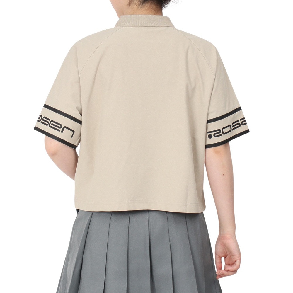 ROSASEN（レディース）ゴルフウェア 吸水速乾 A-Line 半袖 ロゴポロシャツ 048-22941-052