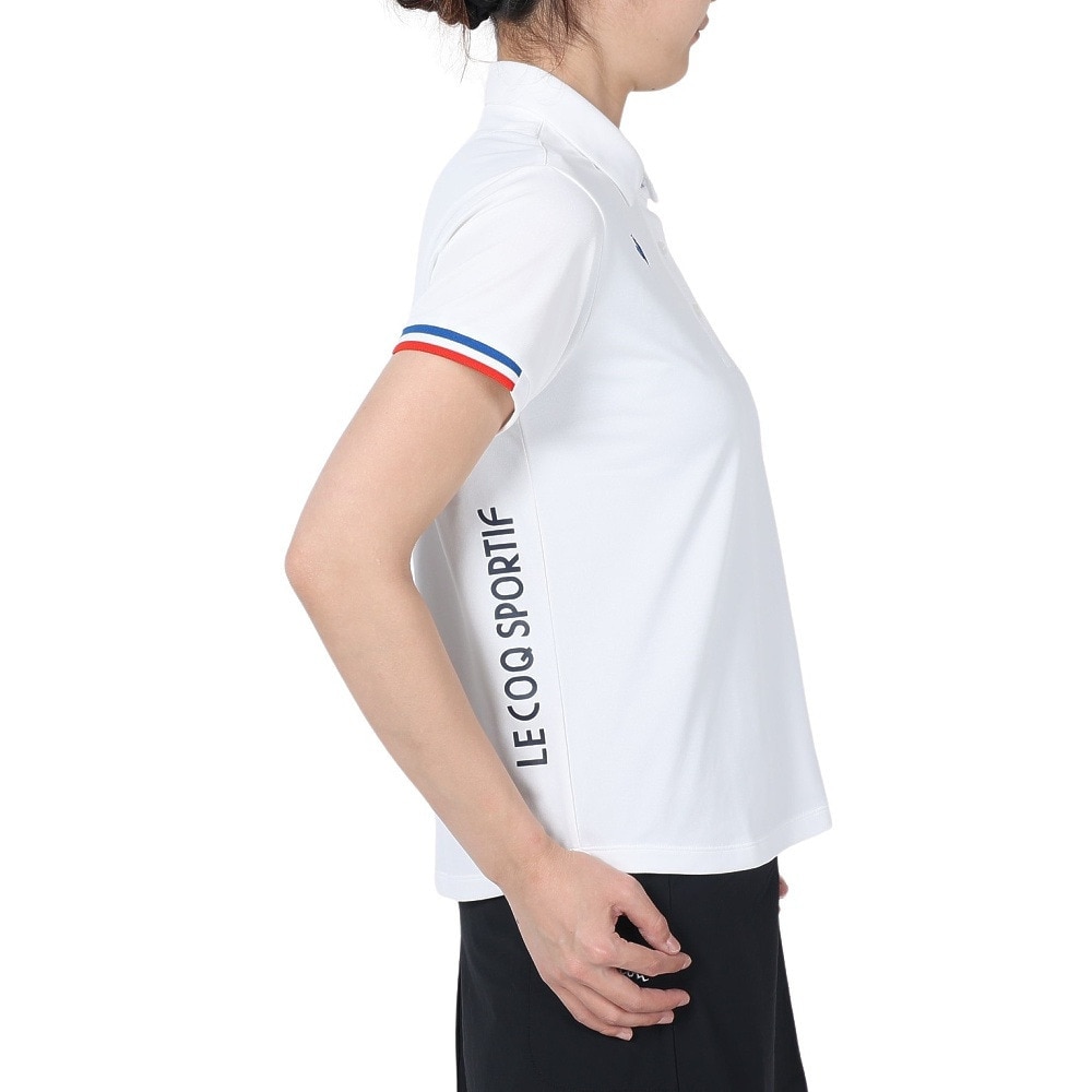 ルコックスポルティフ（lecoqsportif）（レディース）ゴルフウェア 吸汗速乾 Aライン シルエット半袖シャツ QGWXJA00 WH00