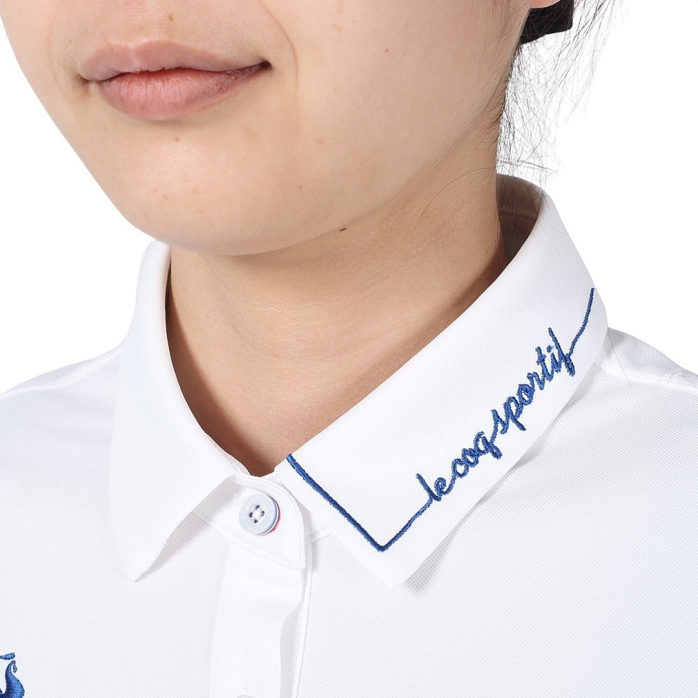 ルコックスポルティフ（lecoqsportif）（レディース）ゴルフウェア 吸汗速乾 Aライン シルエット半袖シャツ QGWXJA00 WH00