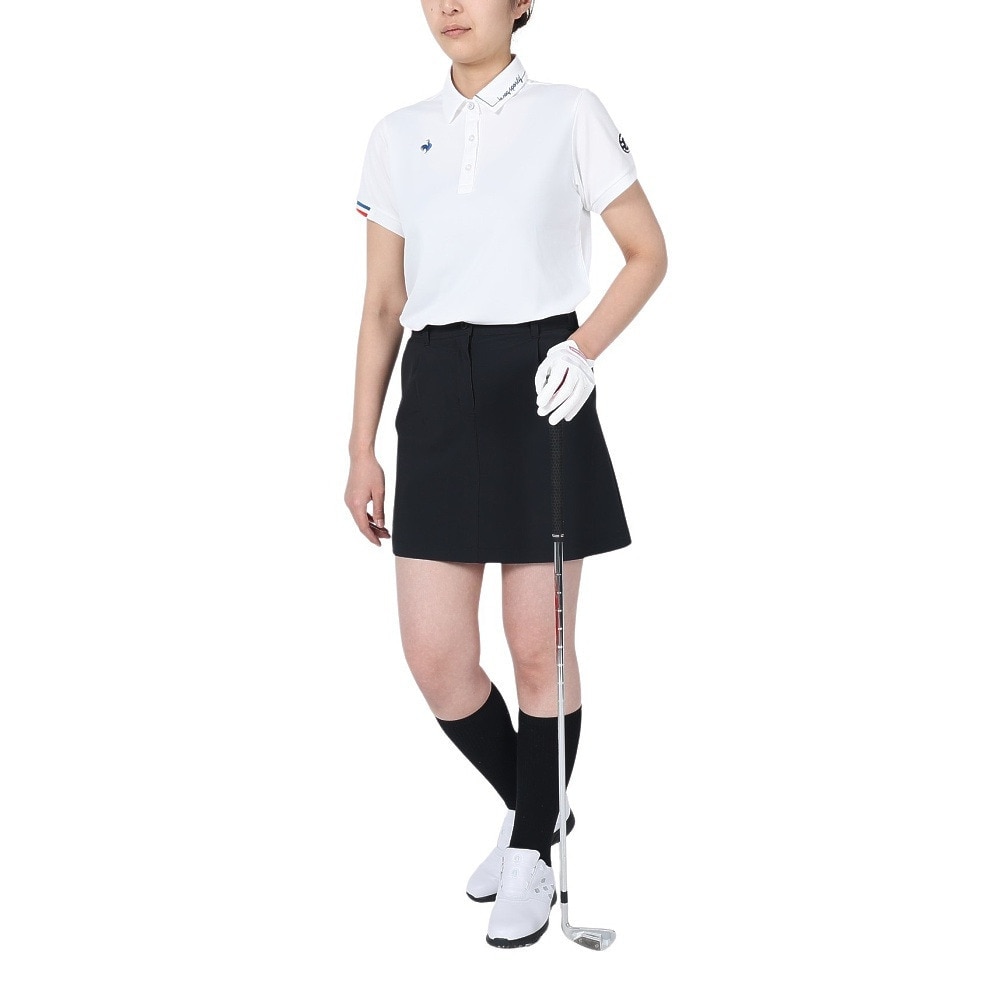 ルコックスポルティフ（lecoqsportif）（レディース）ゴルフウェア 吸汗速乾 Aライン シルエット半袖シャツ QGWXJA00 WH00