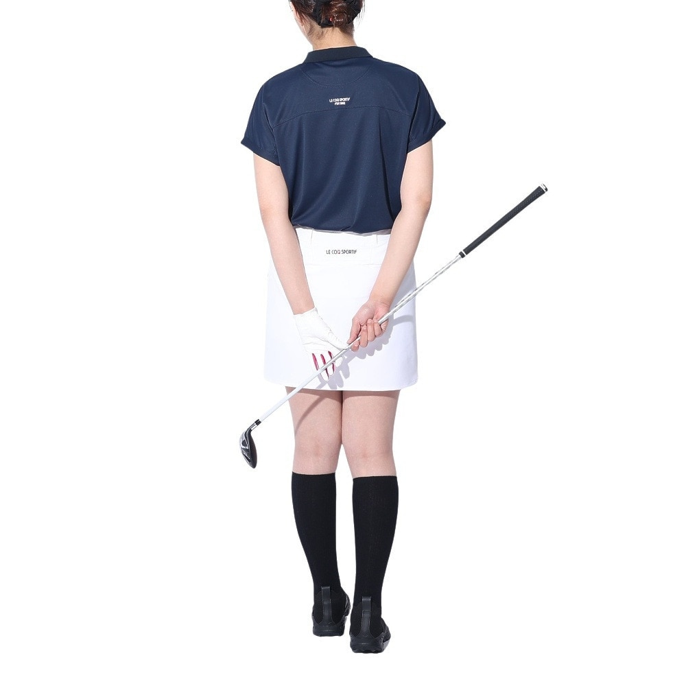 ルコックスポルティフ（lecoqsportif）（レディース）ゴルフウェア 吸汗速乾 ワイドフィット ちび襟半袖シャツ QGWXJA17 NV00