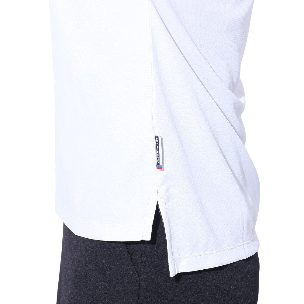 ルコックスポルティフ（lecoqsportif）（レディース）ゴルフウェア 吸汗速乾 ワイドフィット ちび襟半袖シャツ QGWXJA17 WH00