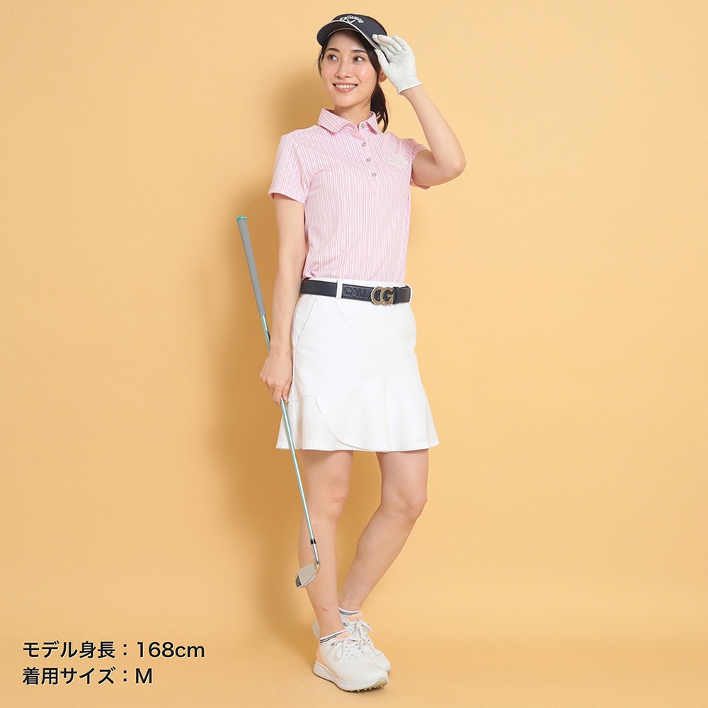 キャロウェイ（CALLAWAY）（レディース）ゴルフウェア ストライプ半袖シャツ C25134205-1090