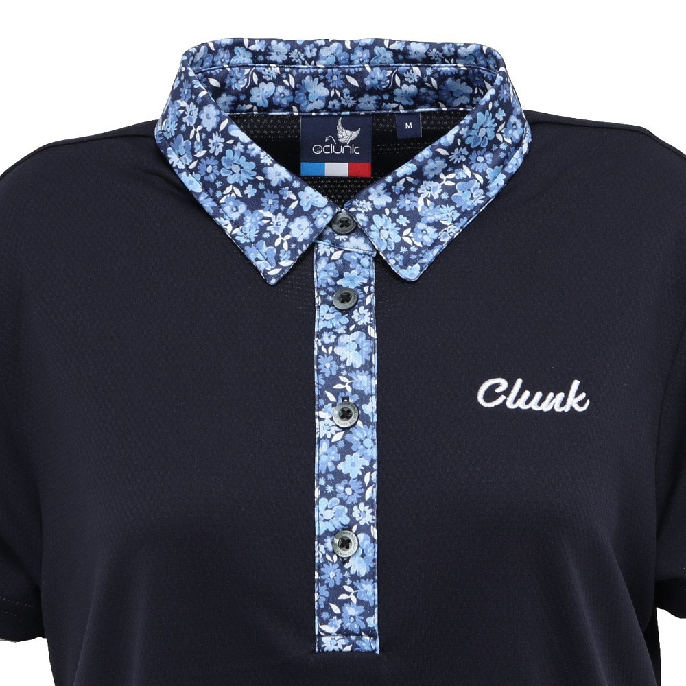 クランク（CLUNK）（レディース）ゴルフウェア 吸汗速乾 消臭 半袖 シャーリングポロシャツ CL5TUG13 NVY