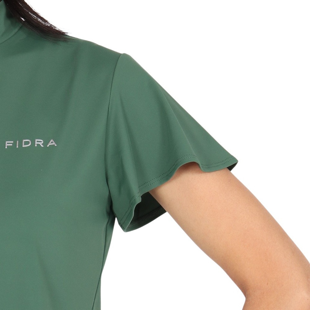 フィドラ（FIDRA）（レディース）ゴルフウェア 吸汗速乾 消臭 フレアスリーブ 半袖 モックネックシャツ FD5TUG04 GRN
