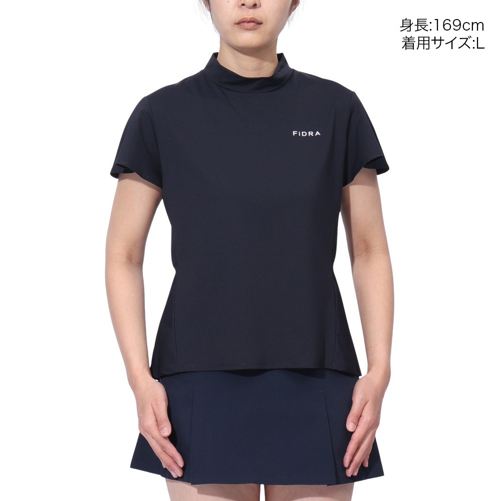 フィドラ（FIDRA）（レディース）ゴルフウェア 吸汗速乾 消臭 フレアスリーブ 半袖 モックトップス FD5TUG04 NVY
