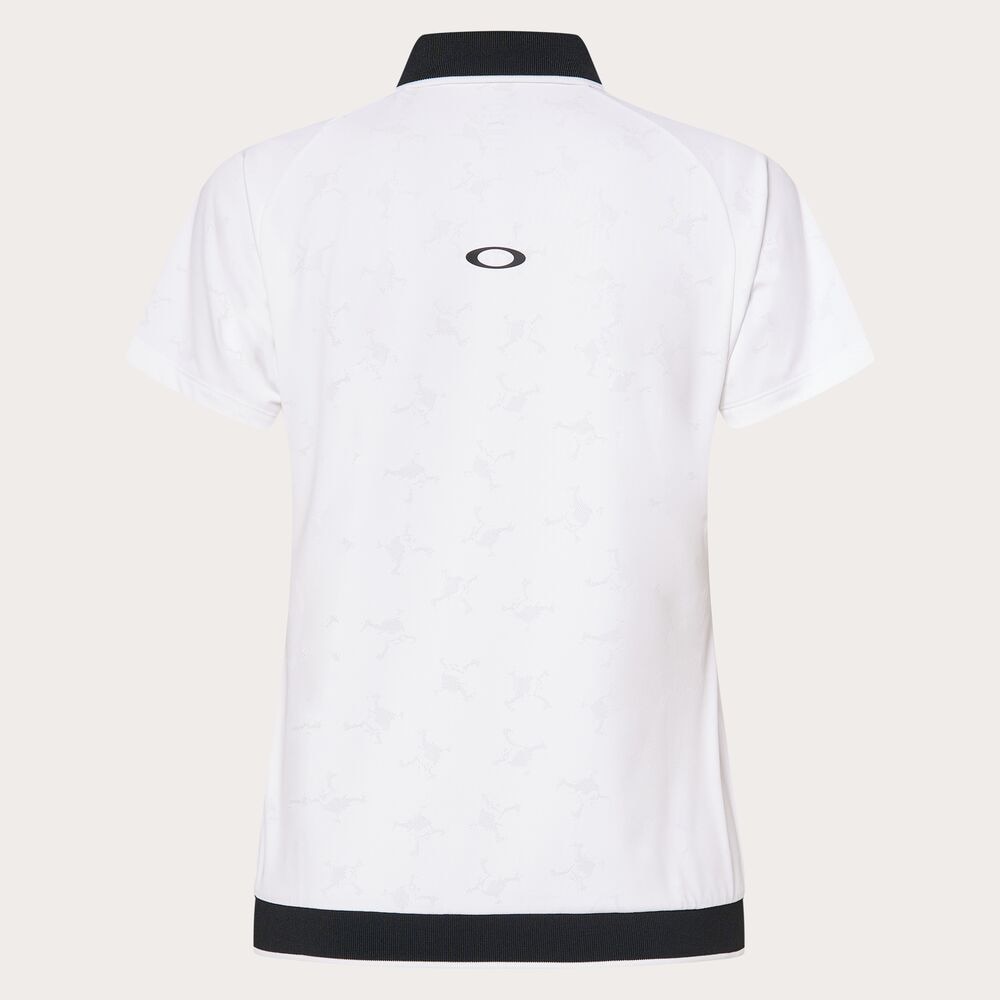 オークリー（OAKLEY）（レディース）ゴルフウェア 吸汗速乾 ELEVATE HEM 半袖ポロシャツ FOA500844-100