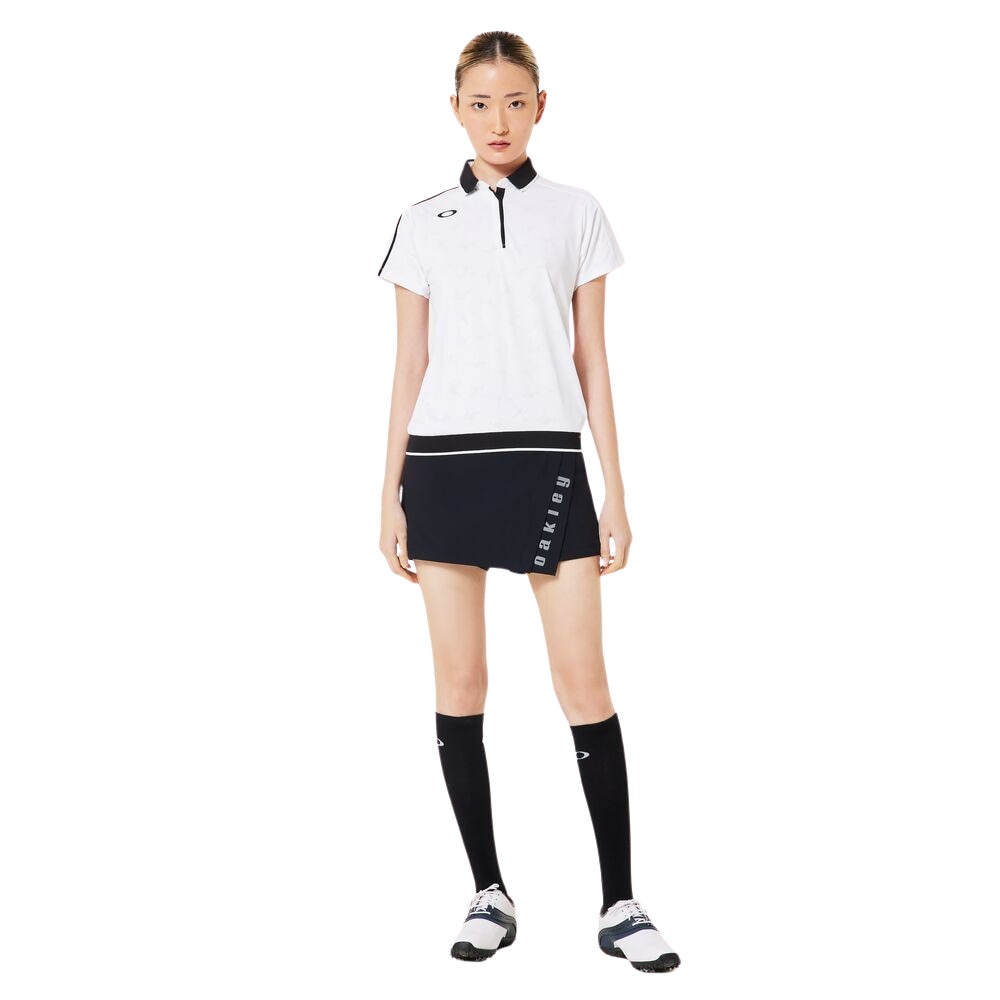 オークリー（OAKLEY）（レディース）ゴルフウェア 吸汗速乾 ELEVATE HEM 半袖ポロシャツ FOA500844-100